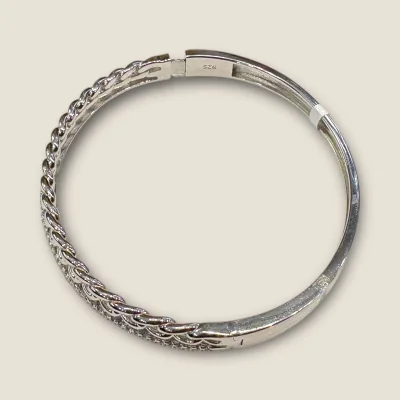 PRETTY STERLING SILVER GIRLISH BRACELET WITH BEAUTIFUL ZIRCONS |SB274