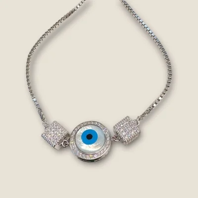 PRETTY 925 STERLING SILVER GIRLISH BRACELET WITH ZIRCONS|SLR239