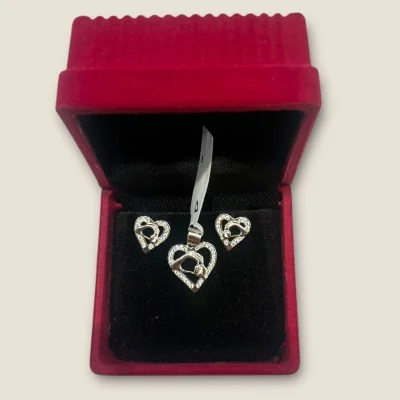 Beautiful Sterling Silver Heart Pendant Set | 925 Silver Necklace SPS82 Beautiful Sterling Silver Heart Pendant Set | 925 Silver Necklace SPS82