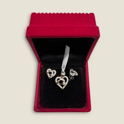 Beautiful Sterling Silver Heart Pendant Set | 925 Silver Necklace SPS82 Beautiful Sterling Silver Heart Pendant Set | 925 Silver Necklace SPS82