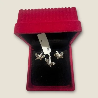 925 Sterling Silver Butterfly Pendant Set | SPS83 - 2.770w Silver Necklace 925 Sterling Silver Butterfly Pendant Set | SPS83 - 2.770w Silver Necklace