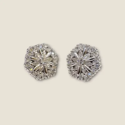 BEAUTIFUL GIRLISH STERLING SILVER EARING WITH LOVELY ZIRCONS|STP383