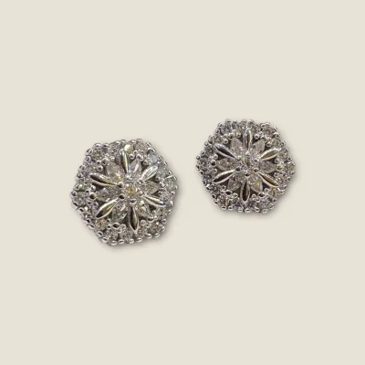 BEAUTIFUL GIRLISH STERLING SILVER EARING WITH LOVELY ZIRCONS|STP383