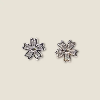 BEAUTIFUL GIRLISH STERLING SILVER TOPS WITH LOVELY ZIRCONS | STP390