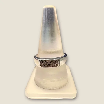 BEAUTIFUL STERLNG SILVER MEN'S RING WITH LOVELY ZIRCONS |SGR400