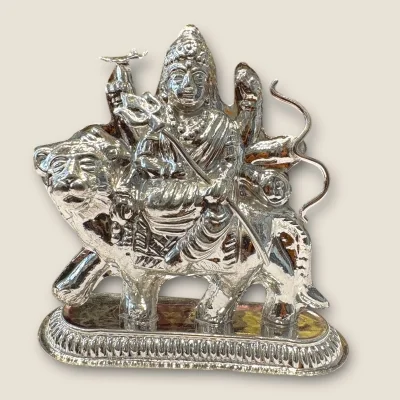 BEAUTIFUL 925 STERLING SILVER STATUE OF GODDESS MAA DURGA | SLA156