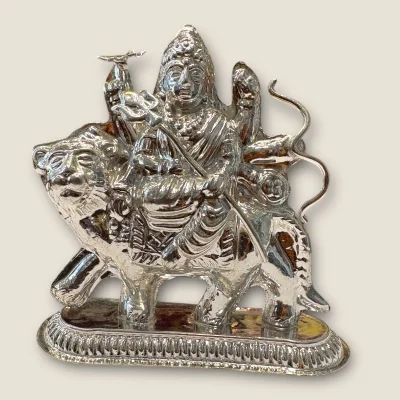 BEAUTIFUL 925 STERLING SILVER STATUE OF GODDESS MAA DURGA | SLA156