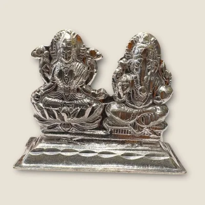 BEAUTIFUL 925 STERLING SILVER STATUE OF GODDESS MAA LAKSHMI AND GANESHA |SLA2