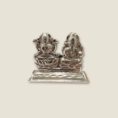 BEAUTIFUL 925 STERLING SILVER STATUE OF GODDESS MAA LAKSHMI AND GANESHA |SLA2