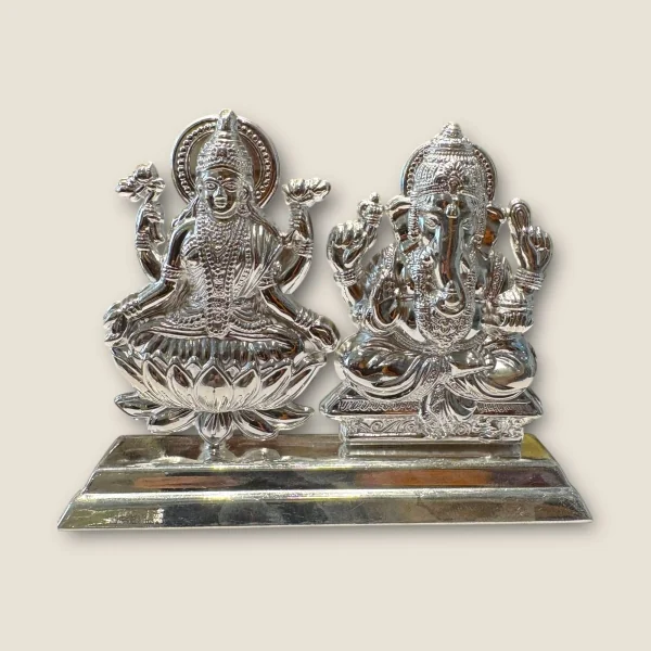 BEAUTIFUL STERLING SILVER STATUE OF GODDESS MAA LAKSHMI AND LORD GANESHA |SLA125