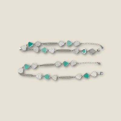 BEAUTIFUL STERLING SILVER GIRLISH ANKLETS WITH LOVELY DESIGN |SPY 535 BEAUTIFUL STERLING SILVER GIRLISH ANKLETS WITH LOVELY DESIGN |SPY 535