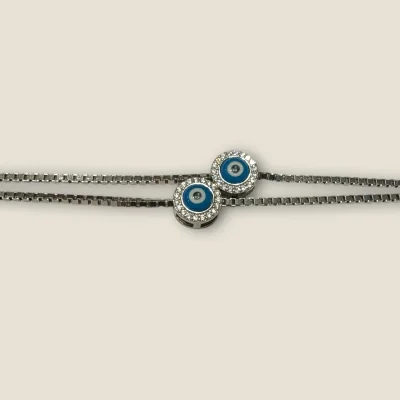 925 Sterling Silver Evil Eye Girlish Anklets | SPY490 - 11.070g Silver 925 Sterling Silver Evil Eye Girlish Anklets | SPY490 - 11.070g Silver