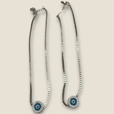 925 Sterling Silver Evil Eye Girlish Anklets | SPY490 - 11.070g Silver 925 Sterling Silver Evil Eye Girlish Anklets | SPY490 - 11.070g Silver