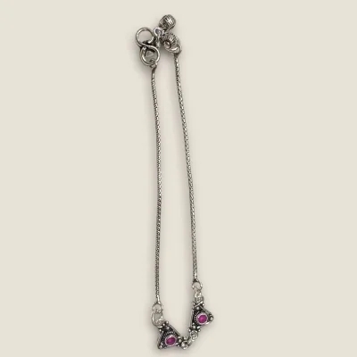 BEAUTIFUL STERLING SILVER GIRLISH ANKLETS WITH PURPLE STONES |SPY527 BEAUTIFUL STERLING SILVER GIRLISH ANKLETS WITH PURPLE STONES |SPY527