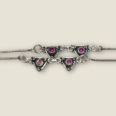 925 Sterling Silver Purple Stone Anklets | Girl's Anklet Jewelry 925 Sterling Silver Purple Stone Anklets | Girl's Anklet Jewelry
