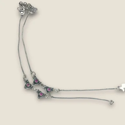 925 Sterling Silver Purple Stone Anklets | Girl's Anklet Jewelry 925 Sterling Silver Purple Stone Anklets | Girl's Anklet Jewelry