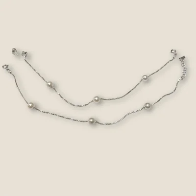 925 Sterling Silver Girlish Anklets with Beautiful Design | SPY524