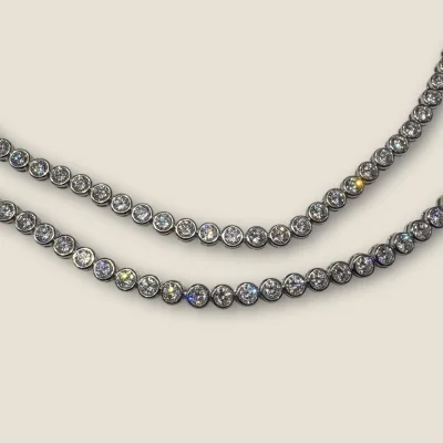 LOVELY STERLING SILVER ANKLETS WITH LOVELY WHITE STONES |SPY532