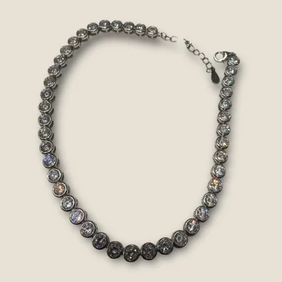 LOVELY STERLING SILVER ANKLETS WITH LOVELY WHITE STONES |SPY532