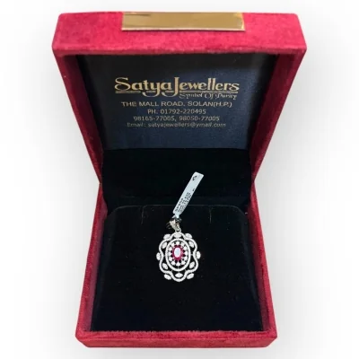 925 Sterling Silver Pink Stone Pendant Set | SPS58 - 15.620g Silver Jewelry 925 Sterling Silver Pink Stone Pendant Set | SPS58 - 15.620g Silver Jewelry