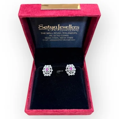 925 Sterling Silver Pink Stone Pendant Set | SPS58 - 15.620g Silver Jewelry 925 Sterling Silver Pink Stone Pendant Set | SPS58 - 15.620g Silver Jewelry