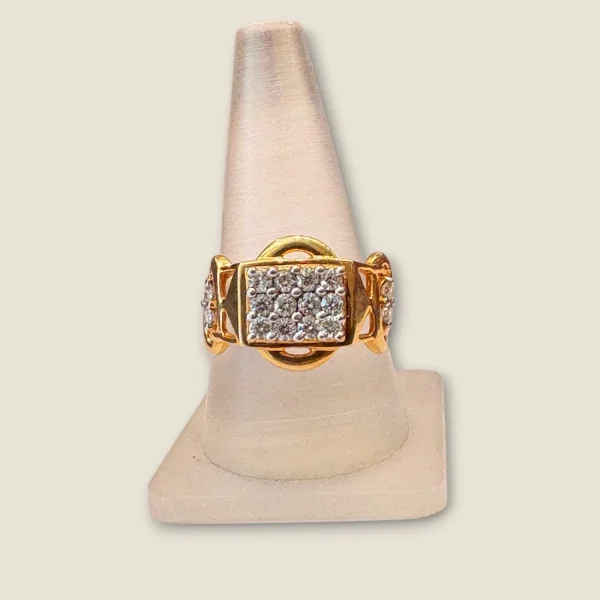 RECTANGULAR SHAPE DIAMOND GENTS RING | DGR1