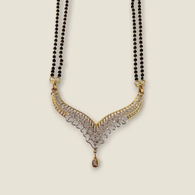 BEAUTIFUL TWISTED CROSS DIAMOND MANGALSUTAR | DTM9