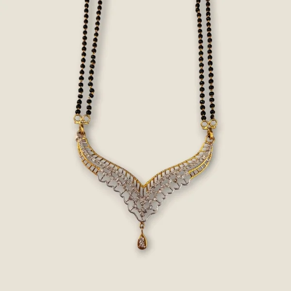 BEAUTIFUL TWISTED CROSS DIAMOND MANGALSUTAR | DTM9