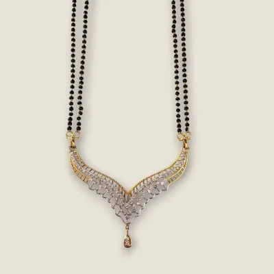 BEAUTIFUL TWISTED CROSS DIAMOND MANGALSUTAR | DTM9 BEAUTIFUL TWISTED CROSS DIAMOND MANGALSUTAR | DTM9