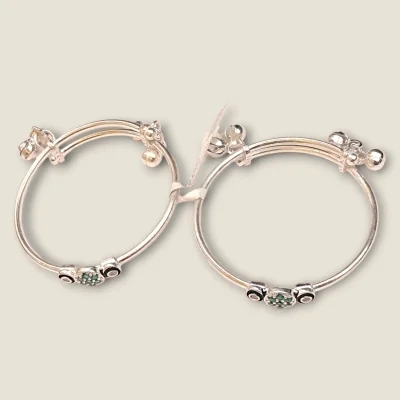 EVERY JINGLE IS BLESSING WITH BEAUTIFUL SILVER BABY KARA PAIR | SK495