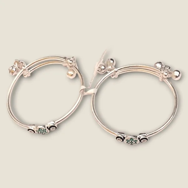 EVERY JINGLE IS BLESSING WITH BEAUTIFUL SILVER BABY KARA PAIR | SK495