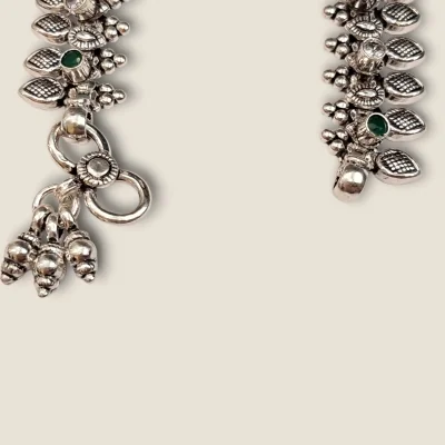 START FROM THE FEETS WITH BEAUTIFUL SILVER OXIDISE ANKLETS | SPY779