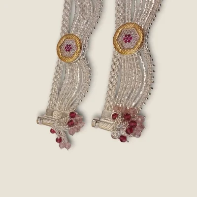 QUITELY FASHIONABLE BOLD STEP WITH BEAUTIFUL SILVER BRIDAL ANKLETS | SPY663