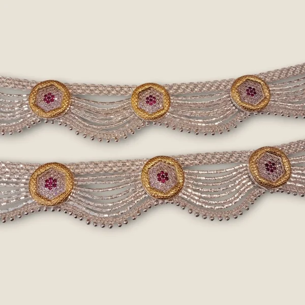 QUITELY FASHIONABLE BOLD STEP WITH BEAUTIFUL SILVER BRIDAL ANKLETS | SPY663