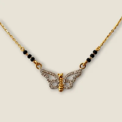 BEAUTIFUL DESIGN LIGHT WAITED GOLD MANGALSUTAR WITH ZIRCONS | MSS430 BEAUTIFUL DESIGN LIGHT WAITED GOLD MANGALSUTAR WITH ZIRCONS | MSS430