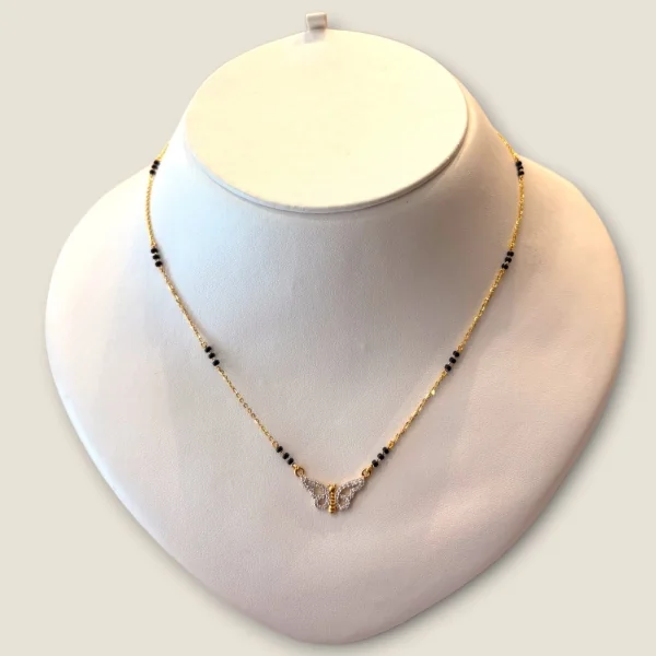 BEAUTIFUL DESIGN LIGHT WAITED GOLD MANGALSUTAR WITH ZIRCONS | MSS430