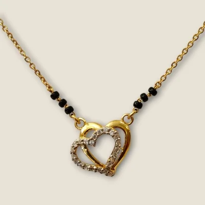 BEAUTIFUL TWIN HEART GOLD MANGALSUTAR FOR DAILY WEAR | MSS413