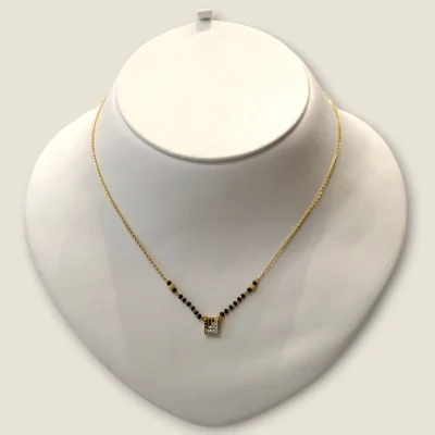 BEAUTIFUL SQUARE SHAPE GOLD MANGALSUTAR WITH ZIRCON | MSS421