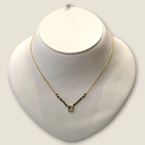 BEAUTIFUL SQUARE SHAPE GOLD MANGALSUTAR WITH ZIRCON | MSS421