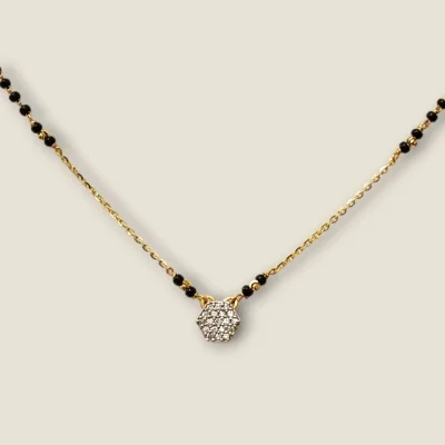 SIMPLE STUNNING STYLISH LIGHT WAITED GOLD MANGALSUTAR | MSS426