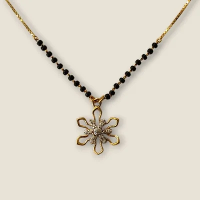 BEAUTIFUL STAR SHAPE DAILY WEAR GOLD MANGALSUTAR WITH ZIRCONS | MSS427