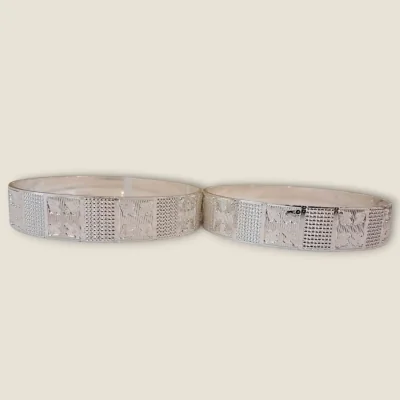 LOVELY BRIGHT BOLD MINIMAL DESIGNED SILVER KARA PAIR | SK556