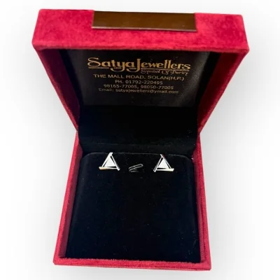 925 Sterling Silver Triangle Pendant Set | SPS53 - 5.42g Silver Jewelry