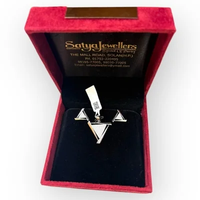 925 Sterling Silver Triangle Pendant Set | SPS53 - 5.42g Silver Jewelry