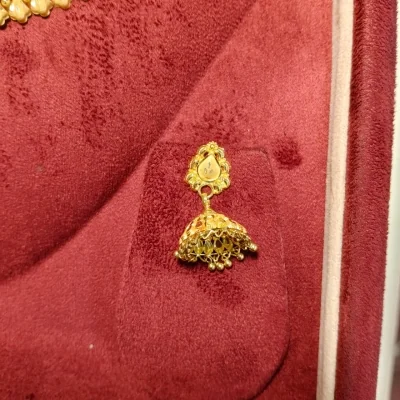 BEAUTIFUL 916 HUID HALLMARK GOLD NECKLACE WITH EARINGS | ST1050 BEAUTIFUL 916 HUID HALLMARK GOLD NECKLACE WITH EARINGS | ST1050