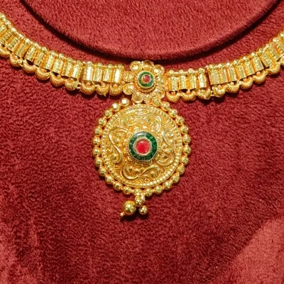 BEAUTIFUL 916 HUID HALLMARK GOLD NECKLACE WITH EARINGS | ST947 BEAUTIFUL 916 HUID HALLMARK GOLD NECKLACE WITH EARINGS | ST947