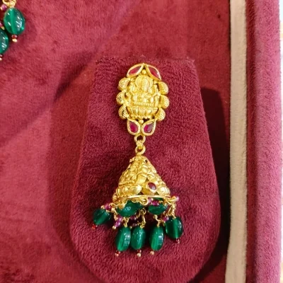 BEAUTIFUL 916 HUID HALLMARK GOLD NECKLACE WITH EARINGS | ZST45 BEAUTIFUL 916 HUID HALLMARK GOLD NECKLACE WITH EARINGS | ZST45