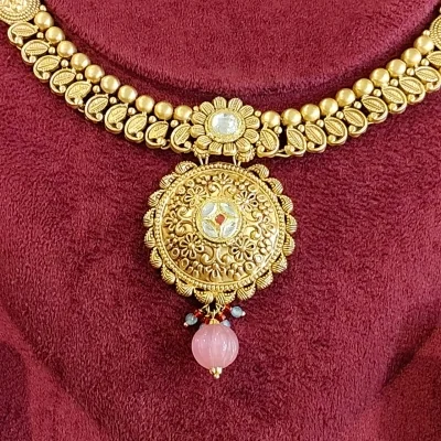 BEAUTIFUL 916 HUID HALLMARK GOLD NECKLACE WITH EARINGS | ST693 BEAUTIFUL 916 HUID HALLMARK GOLD NECKLACE WITH EARINGS | ST693