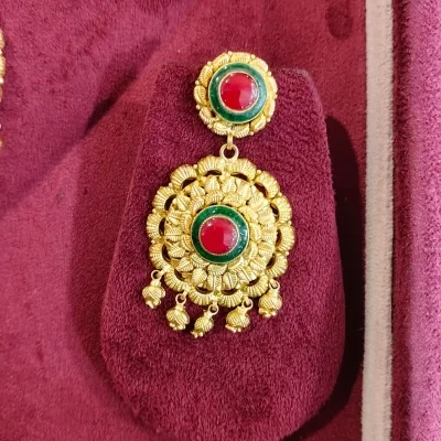 BEAUTIFUL 916 HUID HALLMARK GOLD NECKLACE WITH EARINGS | ST1049 BEAUTIFUL 916 HUID HALLMARK GOLD NECKLACE WITH EARINGS | ST1049
