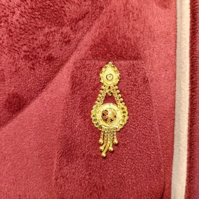 BEAUTIFUL 916 HUID HALLMARK GOLD NECKLACE WITH EARINGS IN YELLOW GOLD | ST1195 BEAUTIFUL 916 HUID HALLMARK GOLD NECKLACE WITH EARINGS IN YELLOW GOLD | ST1195